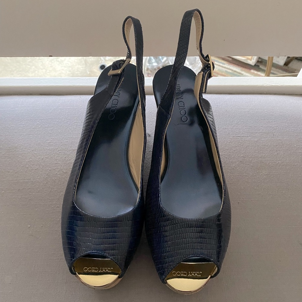 Jimmy Choo Praise Patent Leather Slingback Sandals